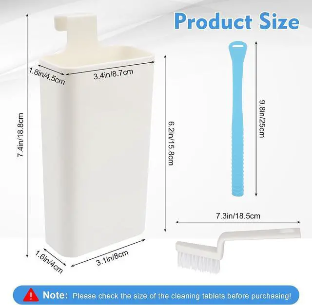 Alt view image 2 of 7 - 5 PCS Toilet Tank Tablet Holder Set, Hanging Toilet Tank Caddy | 2 PCS Toilet Tank Bleach Tablet Bracket With 2 PCS Toilet Seat Lifter/1 PCS Cleaning Brush