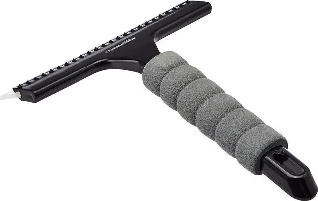 Alt view image 2 of 5 - Amazon Basics All-Purpose Window Squeegee with Handle for Car Windshield, Shower, Glass, Mirror Cleaning, Silicone Rubber Blade, Streak-Free Results, Lightweight, Black, 8-inch