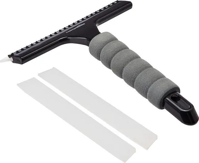 Alt view image 3 of 5 - Amazon Basics All-Purpose Window Squeegee with Handle for Car Windshield, Shower, Glass, Mirror Cleaning, Silicone Rubber Blade, Streak-Free Results, Lightweight, Black, 8-inch
