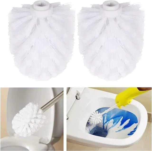 Alt view image 6 of 7 - Faddare 2pcs Toilet Brush Replacement Head, Plastic Replacement Toilet Bowl Brush Head, Universal Round Ball Shaped Toilet Brushes Heads Bathroom Brush Cleaners Bathroom Cleaning Tool(White)