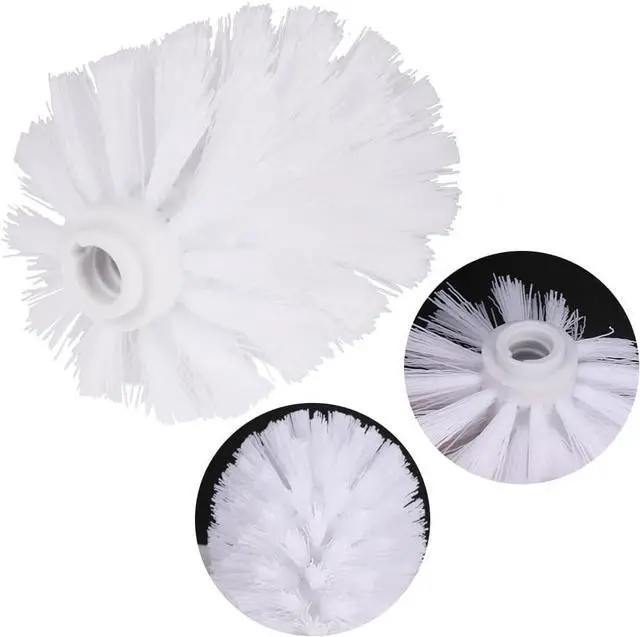 Alt view image 5 of 7 - Faddare 2pcs Toilet Brush Replacement Head, Plastic Replacement Toilet Bowl Brush Head, Universal Round Ball Shaped Toilet Brushes Heads Bathroom Brush Cleaners Bathroom Cleaning Tool(White)
