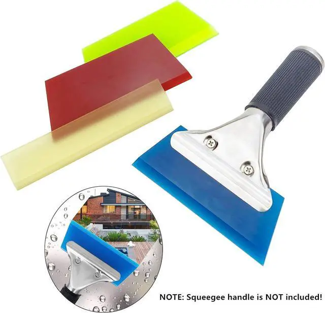 Alt view image 7 of 7 - CARTINTS 2pack Mini Squeegee Rubber Squeegee, 5.1x 2 inch, for Cleaning Glass, Shower Door and Car Windows and Screen Printing, Blue/Green
