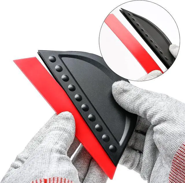 Alt view image 3 of 7 - FOSHIO 2 Pack Black Mini Squeegee for Vinyl, Window Tint Car Film Wrap, Sign Making, DIY Crafting, Wallpaper Smoothing Tool, Squeegee for Window Cleaning for Car Windshield, Window, Mirror, Glass Door