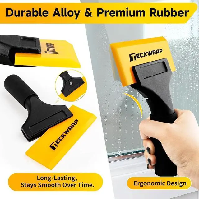 Alt view image 3 of 7 - TECKWRAP Mini Silicone Squeegee for Window Tint & Vinyl Wrap, 5 Inch | Heavy-duty silicone squeegee, scratch-free for glass, tint & mirrors, unsuitable for tight corners.