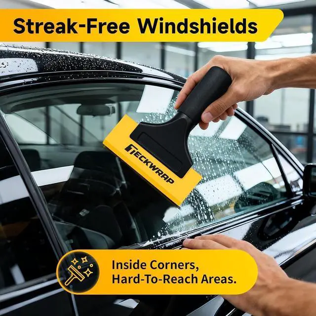 Alt view image 4 of 7 - TECKWRAP Mini Silicone Squeegee for Window Tint & Vinyl Wrap, 5 Inch | Heavy-duty silicone squeegee, scratch-free for glass, tint & mirrors, unsuitable for tight corners.
