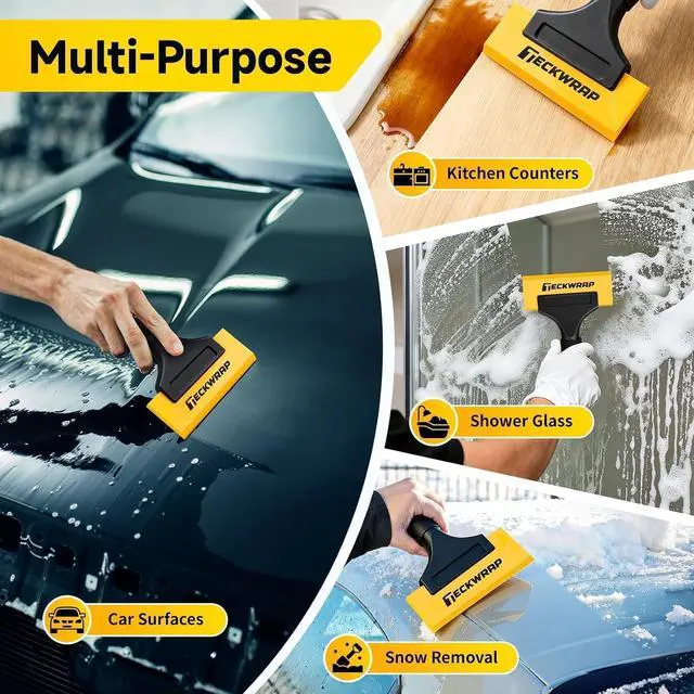 Alt view image 6 of 7 - TECKWRAP Mini Silicone Squeegee for Window Tint & Vinyl Wrap, 5 Inch | Heavy-duty silicone squeegee, scratch-free for glass, tint & mirrors, unsuitable for tight corners.