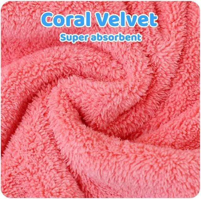 Alt view image 5 of 6 - 2PCS Hair Towel Wrap Cute Bear Dry Hair Caps Hair Drying Wrap Towel Bath Head Wrap Drying Turban Cap for Women, Girls