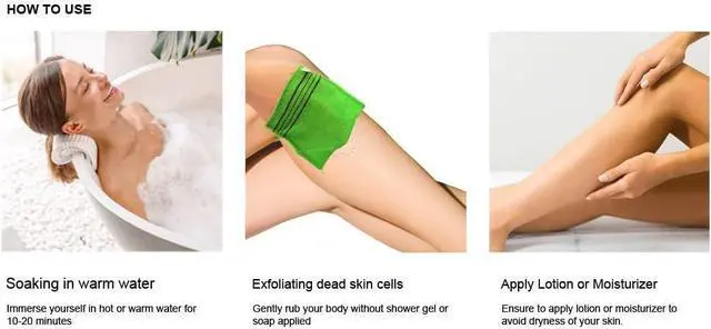Alt view image 3 of 7 - Korean Asian Exfoliating Bath Washcloth Towel 4pcs(Yellow) GOLDSANGSA