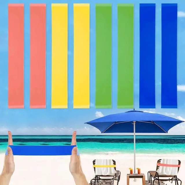 Main image of 8 Pcs Towel Bands with Stretch Rubber for Beach & Cruise Chairs 4 Colors | Cruise Accessories Perfect Alternatives for Beach Clips, Durable, Windproof, and Easy to carry. with Red, Pink, Blue, Green