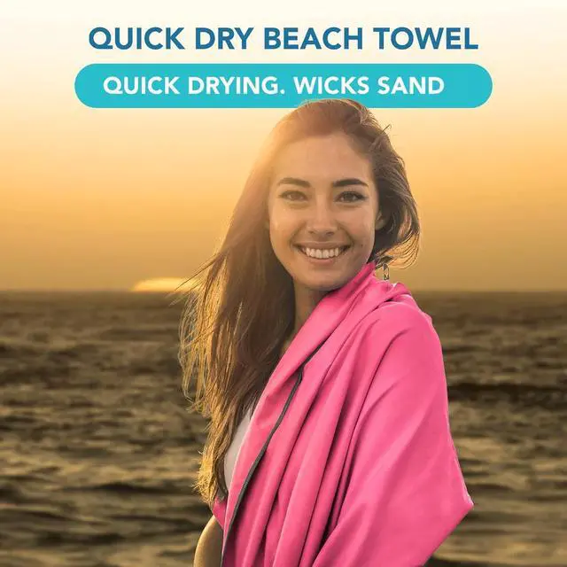 Alt view image 6 of 7 - Youphoria Microfiber Travel Towel Fast Drying Lightweight - Quick Dry Towel for Camping, Beach, Backpacking, Hiking & Sport
