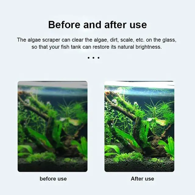 Alt view image 6 of 7 - Vimvins Algae Scraper for Glass Aquarium,Aquarium Razor Scraper with 10 Replaceable Blades,Aquarium Cleaning Tools.