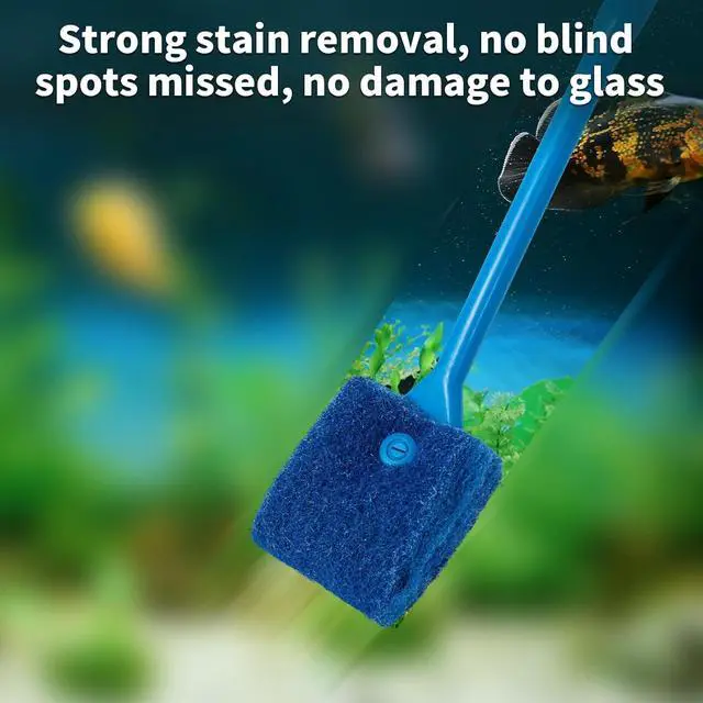 Alt view image 5 of 7 - SLSON Aquarium Algae Scraper Double Sided Sponge Brush Cleaner Long Handle Fish Tank Scrubber for Glass Aquariums and Home Kitchen,15.4 inches (1)