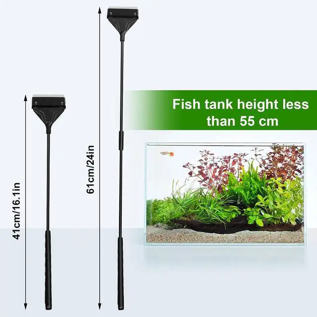 Alt view image 2 of 7 - Algae Scraper for Glass Aquariums 24.4" with 10 Replaceable Blade | Fish Tank Scraper Aquarium Glass Scraper Adjustable Length Aquarium Cleaning Tools Kit for Glass Aquarium Fish Tank
