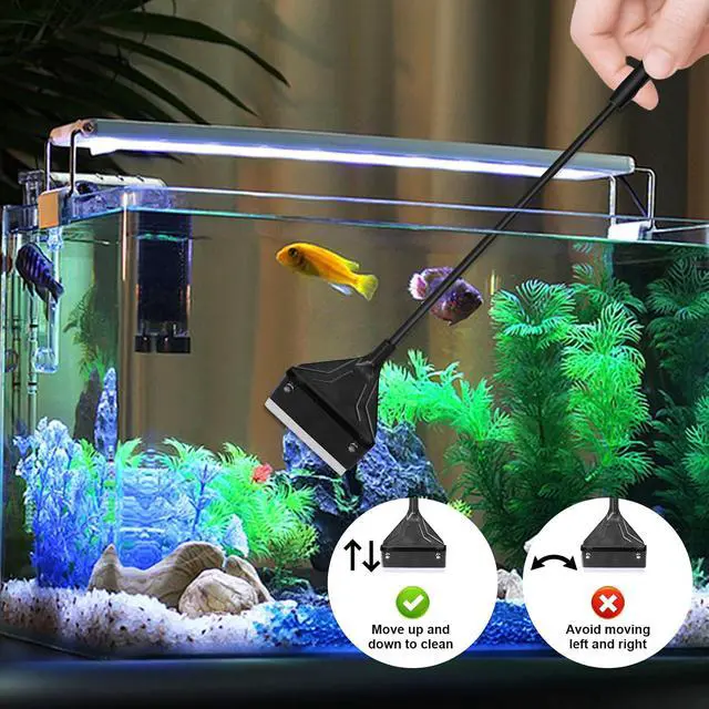 Alt view image 3 of 7 - Algae Scraper for Glass Aquariums 24.4" with 10 Replaceable Blade | Fish Tank Scraper Aquarium Glass Scraper Adjustable Length Aquarium Cleaning Tools Kit for Glass Aquarium Fish Tank