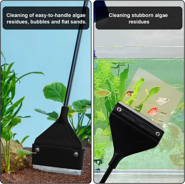Alt view image 5 of 7 - Algae Scraper for Glass Aquariums 24.4" with 10 Replaceable Blade | Fish Tank Scraper Aquarium Glass Scraper Adjustable Length Aquarium Cleaning Tools Kit for Glass Aquarium Fish Tank