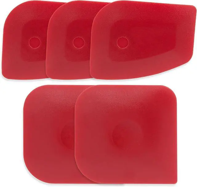 Main image of Pan Scraper 5PCS Plastic Scraper Set,Food Scraper Tool for Cast Iron, Pot and Pan Cleaning,Pan Scraper Tool for Cleaning Grease Burnt Food,Scraper Tool Kitchen (5, Red)