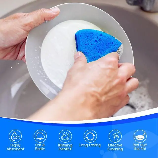 Alt view image 6 of 7 - Orighty Non-Scratch Scrub Sponges, 24 Pack Kitchen Sponge Cleaning Sponge | Dual Side Sponges for Dishes, Kitchen Cleaning, Non-Stick Cookware, Washing Dishes, Bathroom, and Household