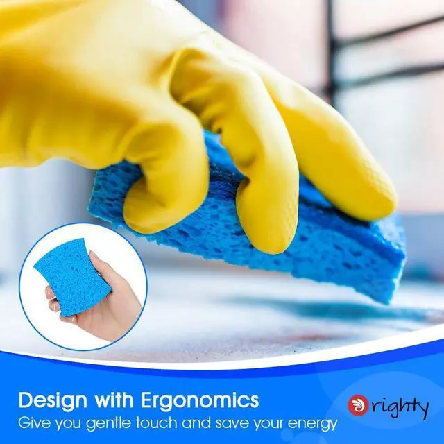 Alt view image 5 of 7 - Orighty Non-Scratch Scrub Sponges, 24 Pack Kitchen Sponge Cleaning Sponge | Dual Side Sponges for Dishes, Kitchen Cleaning, Non-Stick Cookware, Washing Dishes, Bathroom, and Household
