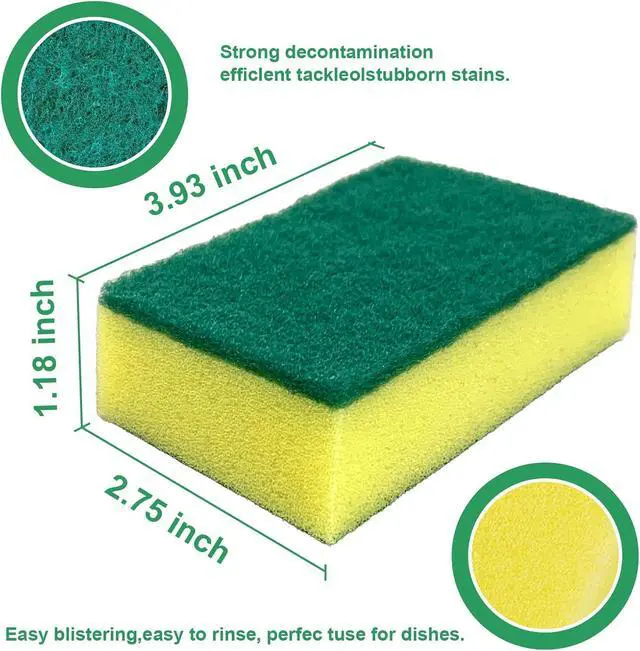 Alt view image 2 of 7 - 24 Pack Kitchen Cleaning Sponges,Scrub Sponges