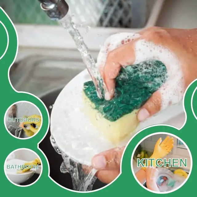 Alt view image 3 of 7 - 24 Pack Kitchen Cleaning Sponges,Scrub Sponges