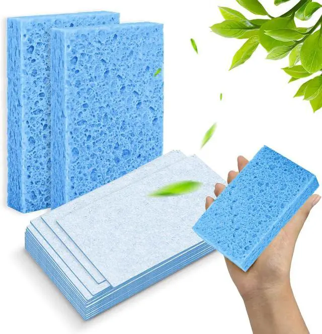Alt view image 3 of 7 - 6 - Pack Non-Scratch Scrub Sponges - Sponges for Dishes and Washing Dishes, Cleaning Sponges for Kitchen Home Office, Magical 3D DIY Art and Craft SuppliersBlue