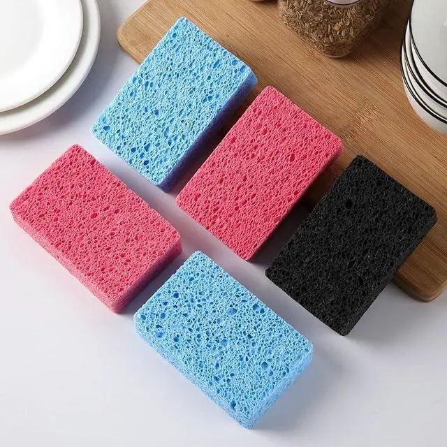 Alt view image 7 of 7 - 6 - Pack Non-Scratch Scrub Sponges - Sponges for Dishes and Washing Dishes, Cleaning Sponges for Kitchen Home Office, Magical 3D DIY Art and Craft SuppliersBlue