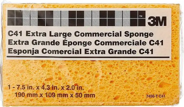 Main image of 3M Extra Large Commercial Sponge Durable, Highly Absorbent Cleaning Sponge for Heavy-Duty Tasks | Highly Absorbent, 7.5 In. x 4.3 In. x 2 In., Resists Tearing, For Heavy-Duty Multi-Surface Cleaning