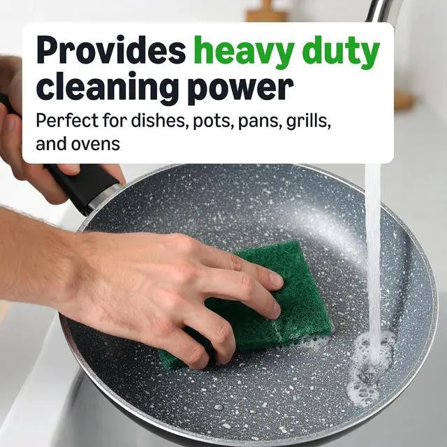 Alt view image 2 of 6 - Amazon Basics Heavy Duty Scour Pads, Dish Scrubber for Kitchen + Outdoor, 4 Count, Pack of 1