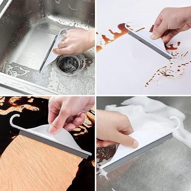 Alt view image 3 of 7 - Squeegee Water Blade Scraper Wiper Cleaning Bathroom Shower Mirror Kitchen Countertop Sink