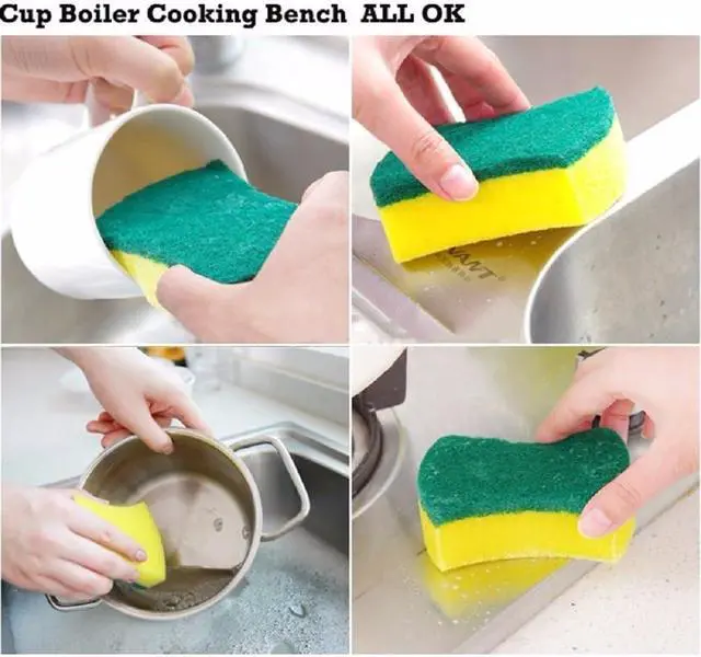 Alt view image 2 of 7 - Kitchen Cleaning Sponge,Eco Non-scratch for Dish,Scrub Sponge(Pack of 24)