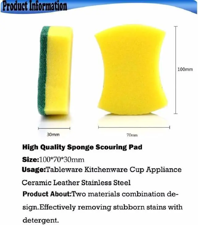 Alt view image 4 of 7 - Kitchen Cleaning Sponge,Eco Non-scratch for Dish,Scrub Sponge(Pack of 24)