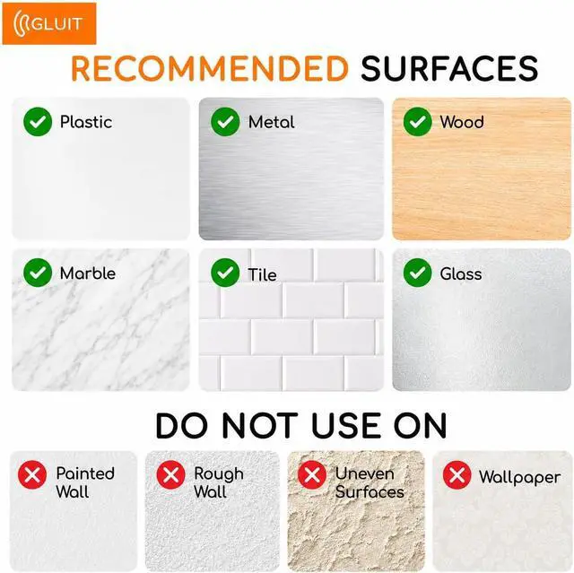 Alt view image 4 of 7 - GLUIT Adhesive Wall Hooks for Hanging, Heavy Duty No Drill, 22 lbs, 6 Pack | GLUIT Adhesive Wall Hooks for Hanging, Transparent Waterproof Sticky Towel Hook for Bathroom Kitchen Home Outdoor