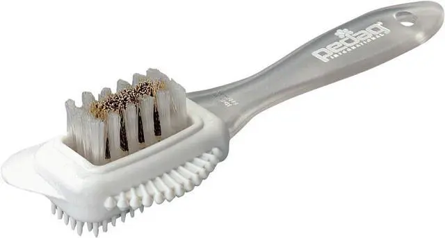 Main image of Pedag Suede Shoe Cleaner Brush | Made in Germany | 4-Way Cleaning & Refreshing | Brass & Nylon Bristles + Rubber | for Suede Nubuck & Velvet Shoes Boots & Bags | 1 Brush