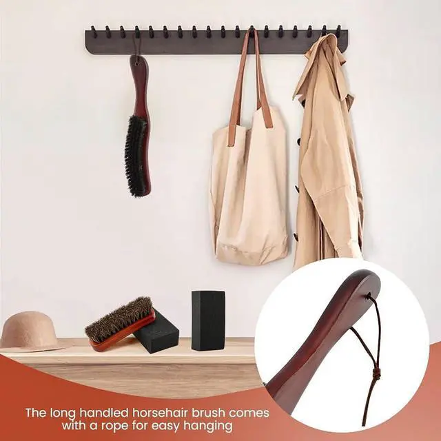 Alt view image 7 of 7 - 4Pcs Horsehair Felt Hat Brush Kit with Cleaning Sponge, Cowboy Hats Wood Fedora Hat Cleaning Set Baseball Cap Lint Brush Remove Dust for Hair Furniture Suits Clothes(Color:as Shown)