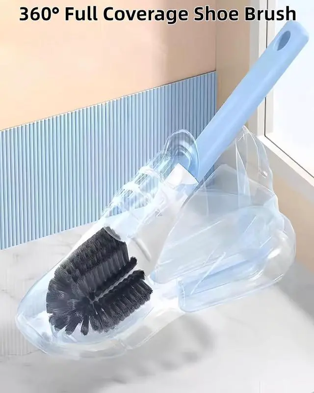 Alt view image 4 of 7 - Cleaning Scrub Brush Set Shoe Brush Laundry Brush Scrub Brushes for Stains | 2 Long Handle Shoe Brushes&1 Clothes Brush Ergonomic Handle with Medium Bristles Brush for Sneakers, Footwear,Fabric,Carpet