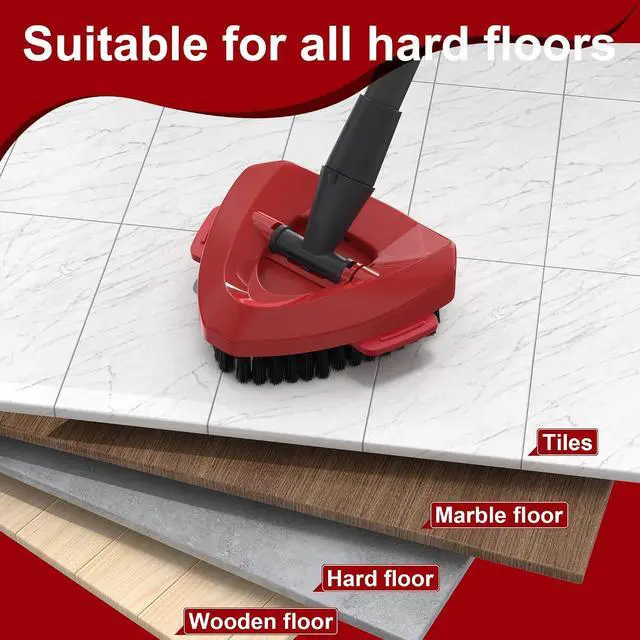 Alt view image 6 of 7 - Replacement Scrub Brush for O-Cedar 2-Tank System, 4.4" Triangular Spin Mop Scrubber Head, Heavy-Duty Stiff Bristle Cleaning Brush for Tile, Grout, Bathroom, Kitchen & Floors