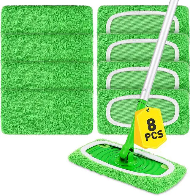 Main image of 8Pcs Reusable Microfiber Mop Pads Compatible with Swiffer Sweeper,Replacement Dry Sweeping Cloths & Wet Mopping Pads Refills,Washable Mop Pads for Multi-Surface Floor Cleaning