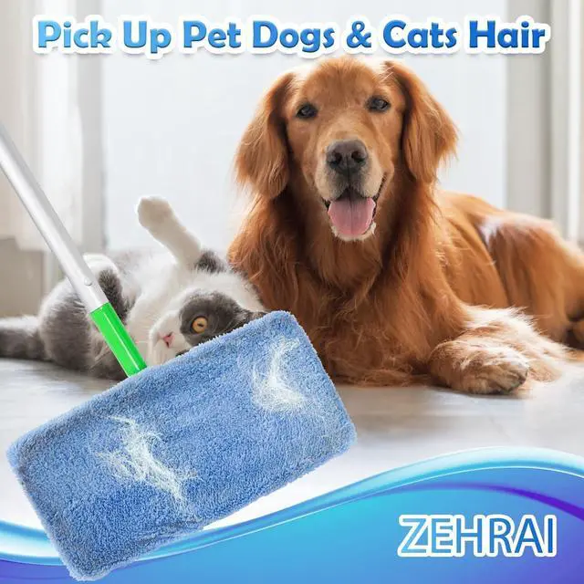 Alt view image 7 of 7 - 6 Pack Reusable Microfiber Mop Pads Compatible with Swiffer Sweeper Mop, Dry Sweeping Cloths & Wet Mopping Cloths, Washable Wet Pads Refill for Hardwood Surface Floor Cleaning
