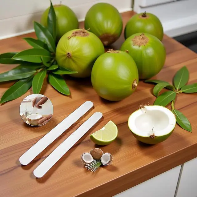 Alt view image 6 of 7 - 2Pcs White Coconut Opener,Coconut Meat Scraper,Soft and Flexible Coconut Egg Tools Kitchen Utensils and Gadgets for Coconut Melon Ballers Melon Ballers,Fruit and Vegetable Tools