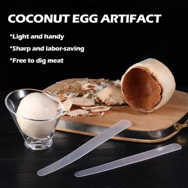 Alt view image 7 of 7 - 2Pcs White Coconut Opener,Coconut Meat Scraper,Soft and Flexible Coconut Egg Tools Kitchen Utensils and Gadgets for Coconut Melon Ballers Melon Ballers,Fruit and Vegetable Tools