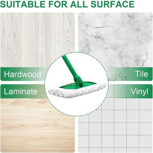 Alt view image 6 of 7 - KEEPOW Reusable Mop Pads Compatible with Swiffer Sweeper Mop, 8 Pack White | Dry Sweeping Cloths, Washable Microfiber Wet Mopping Cloth Refills for Surface/Hardwood Floor Cleaning