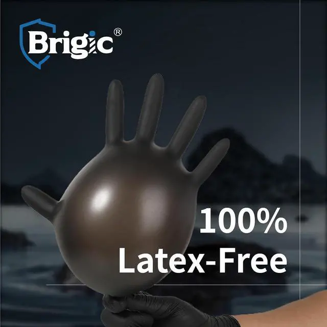 Alt view image 4 of 7 - Disposable Nitrile Gloves, Textured Grip, 4mil, Lightweight, Slip-Resistant, Black