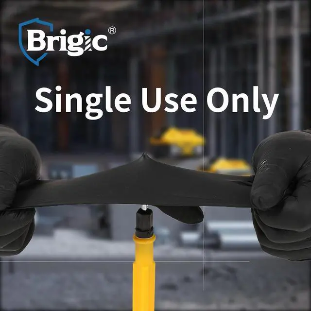 Alt view image 7 of 7 - Disposable Nitrile Gloves, Textured Grip, 4mil, Lightweight, Slip-Resistant, Black