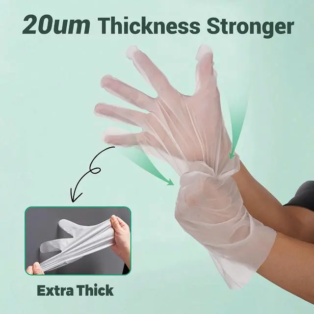 Alt view image 3 of 6 - Compostable Food Gloves 100% Compost Disposable Food Grade for Kitchen Cooking Cleaning ASTM D6400 BPI Certified 100 Couts Large