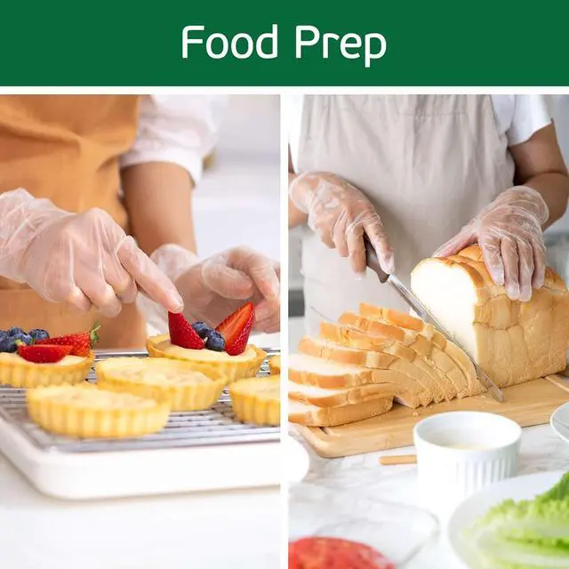 Alt view image 4 of 7 - Vinyl Disposable Gloves - Clear Plastic Food Safe Gloves for Cooking, Cleaning - Powder and Latex Free