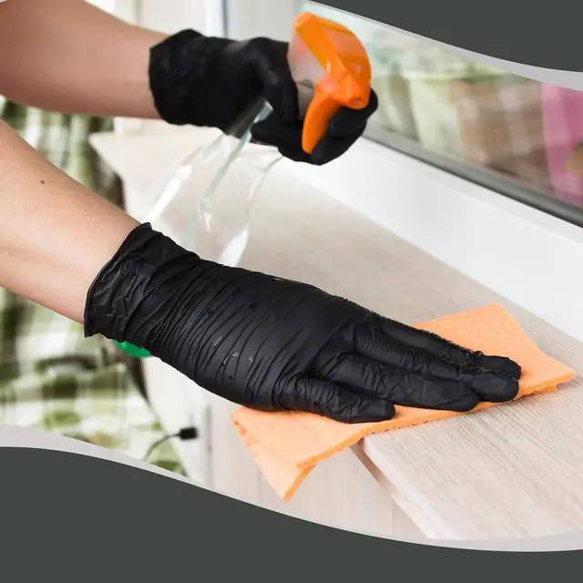 Alt view image 3 of 7 - Black Vinyl-Nitrile Disposable Gloves, 4.5mil, Latex & Powder-Free, For Salon, Cleaning, Food Prep, & More