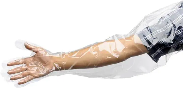 Main image of 50pcs Disposable Long Plastic Gloves, Veterinary Insemination Gloves, Full Arm Long Sleeve, Field Dressing