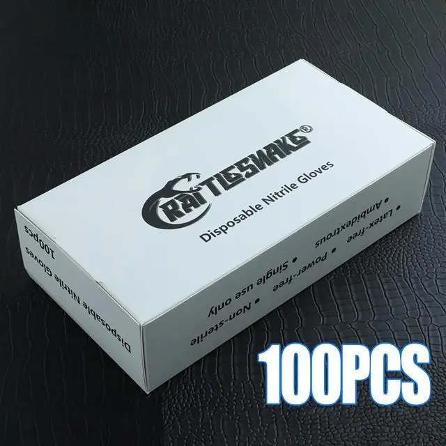 Alt view image 5 of 6 - rattlesnake Blue Textured Nitrile Gloves 4 Mil,Disposable Latex-Free Gloves Powder-free(pack of 100)