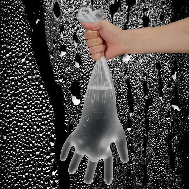 Alt view image 3 of 7 - QfwdfcTrenz 20Pcs Long Disposable Gloves, 23.6inch Cleaning Plastic Gloves Elbow Length Plastic Waterproof Sleeve for Cooking, Dishwashing, Hair Color, Field Dressing, House Gardening