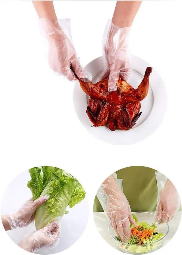 Alt view image 2 of 7 - LOVENJOY 500 PCS Clear Disposable Food Service Gloves, Free Size
